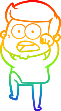 gökkuşağı gradyanı çizimi bir insan tarafından çizilmiş şok bir adam