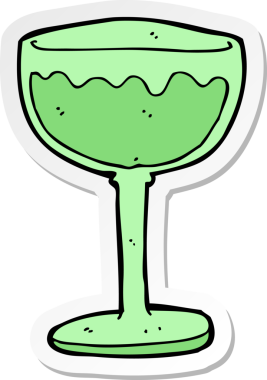 Bir insan tarafından çizilmiş karikatür kokteyle ait etiket.