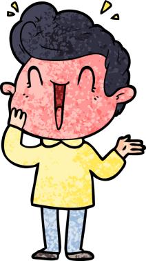 Bir insan tarafından çizilmiş heyecanlı bir çizgi film.