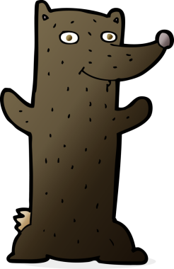 bir insan tarafından çizilmiş kara ayı çizgi filmi