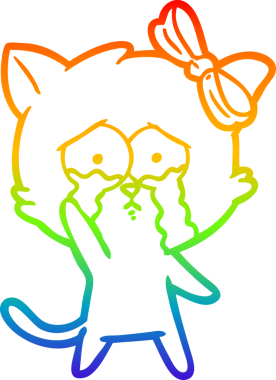 gökkuşağı gradyanı çizimi bir insan tarafından çizilmiş çizgi film kedisi