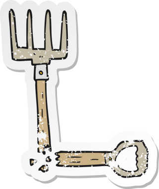 Bir insan tarafından çizilmiş kırık bir tırmığın sıkıntılı çıkartması.
