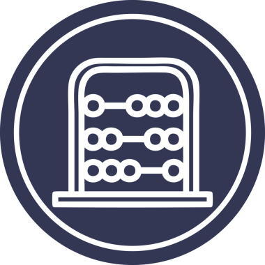 Bir insan tarafından çizilmiş geleneksel abaküs dairesel simgesi