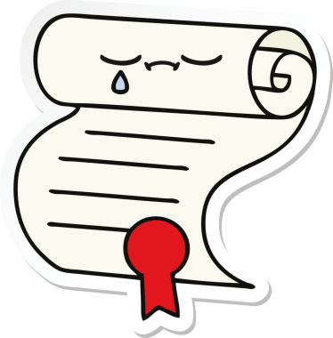 Bir insan tarafından çizilmiş şirin bir çizgi film sözleşmesinin çıkartması.