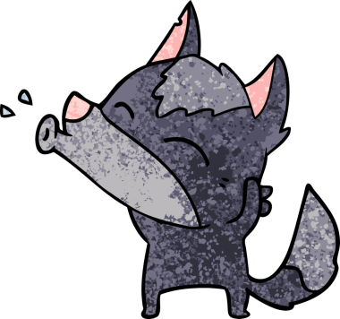 Bir insan tarafından çizilmiş uluyan kurt çizgi filmi.