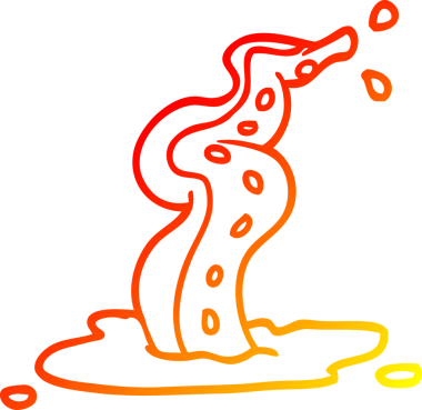 Bir insan tarafından çizilmiş, çizgi film karakterinin sıcak gradyan çizimi.