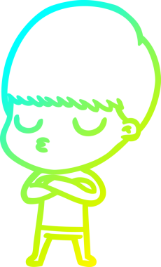 Bir çizgi film karakteri çizen soğuk gradyan bir çocuk bir insan tarafından çizilmiş.