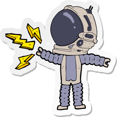 Bir insan tarafından çizilmiş bir astronotun çıkartması.