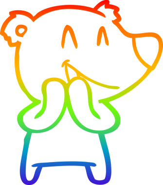 Gökkuşağı gradyan çizgisi Bir insan tarafından çizilmiş gülen ayı karikatürü