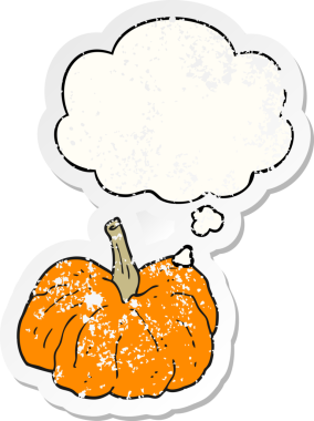 Düşünce baloncuklu çizgi film balonu insan tarafından çizilmiş yıpranmış bir çıkartma gibi.