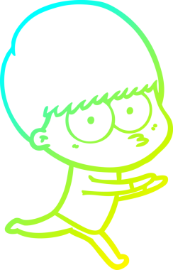 Bir insan tarafından çizilmiş gergin bir çizgi film çocuğu çizimi.