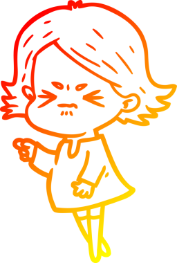 Bir insan tarafından çizilmiş kızgın bir karikatür çizimi.