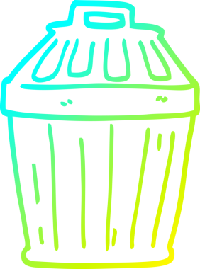 Bir insan tarafından çizilmiş bir çöp kutusunun soğuk gradyan çizgisi.