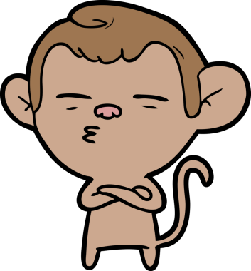 bir insan tarafından çizilmiş şüpheli maymun çizgi filmi