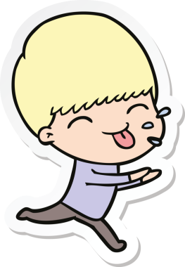 Bir insan tarafından çizilmiş kaba bir adamın karikatür çıkartması.