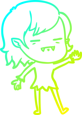 Bir insan tarafından çizilmiş bir ölümsüz vampir kız çizgi filmi.