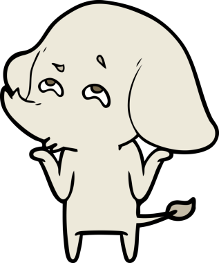 Bir insan tarafından çizilmiş karikatür fili