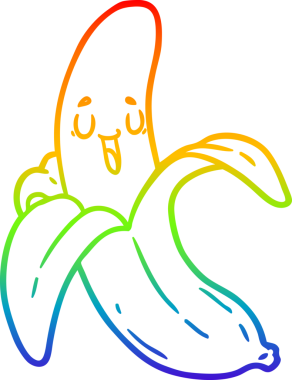 gökkuşağı gradyan çizgi çizimi bir insan tarafından çizilmiş muz çizgi