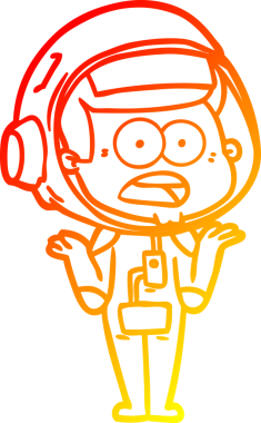 Bir insan tarafından çizilmiş bir çizgi film çizimi, astronotu şaşırttı.