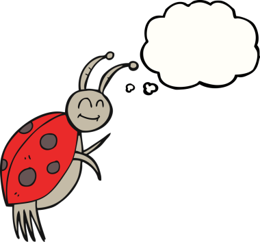 Bir insan tarafından çizilmiş serbest çizim baloncuk uğur böceği.