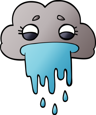 Bir insan tarafından çizilmiş karalama yağmur bulutu