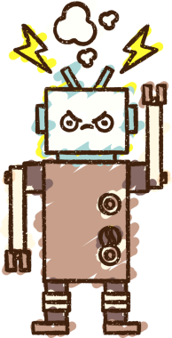 Bir insan tarafından çizilen Sallanan Robot Tebeşiri