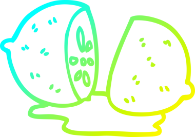 Bir insan tarafından çizilmiş dilimlenmiş limon karikatürü.