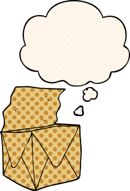 Bir insan tarafından çizilmiş, düşünce baloncuklu çizgi film paketi.