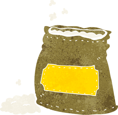 Bir insan tarafından çizilmiş un paketi.