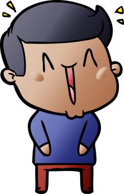 Bir insan tarafından çizilmiş heyecanlı bir çizgi film.