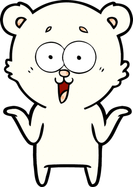 Bir insan tarafından çizilmiş gülen oyuncak ayı çizgi filmi.