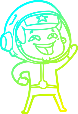 Bir insan tarafından çizilmiş gülen astronotun soğuk gradyan çizimi