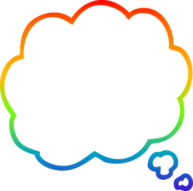 gökkuşağı gradyan çizgi çizimi bir insan tarafından çizilmiş bir çizgi düşünce bulutu