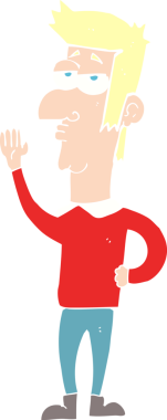 Bir insan tarafından çizilen düz renk çizimi