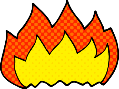 Bir insan tarafından çizilmiş sıcak alevi karala