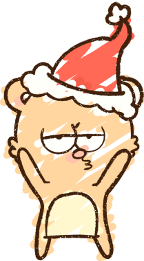 Bir insan tarafından çizilmiş Noel Ayısı Tebeşiri