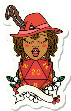 Bir insan tarafından çizilmiş 20 zarlı ozan etiketi.