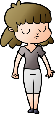 Bir insan tarafından çizilmiş ilgisiz bir kadın çizgi filmi.