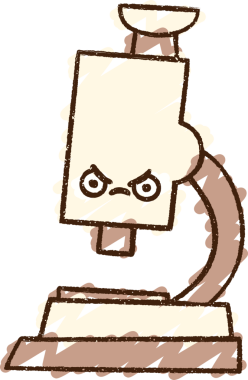 Bir insan tarafından çizilmiş mikroskop Tebeşiri