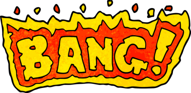 Bir insan tarafından çizilmiş karalama kelime bang