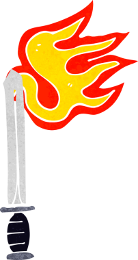 Bir insan tarafından çizilmiş bir kılıç.