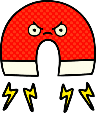 bir insan tarafından çizilmiş bir mıknatısın çizgi roman tarzı