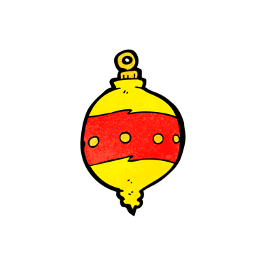 Bir insan tarafından çizilmiş karikatür noel süsü.