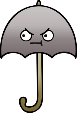 Bir insan tarafından çizilmiş gölgelenmiş şemsiye karikatürü