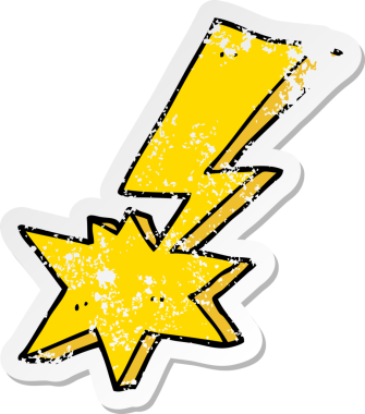 Bir insan tarafından çizilmiş karikatür yıldırımının sıkıntılı çıkartması.