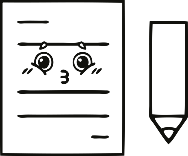 Bir insan tarafından çizilmiş bir test kağıdının çizgi çizimi