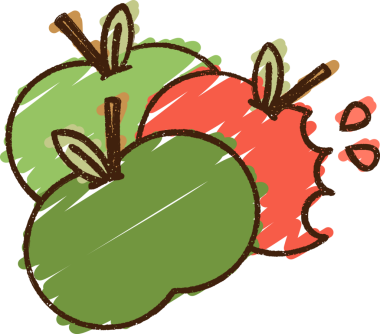 Bir insan tarafından çizilmiş elma tebeşiri