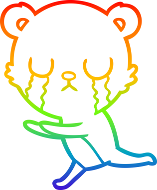 Bir insan tarafından çizilmiş ağlayan kutup ayısı çizgi filmi.