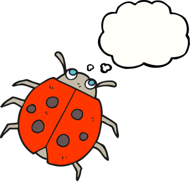 Bir insan tarafından çizilmiş serbest çizim baloncuk uğur böceği.