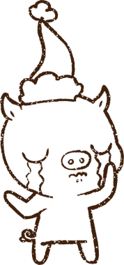 Noel Domuz Kömürü Bir insan tarafından çizilmiş